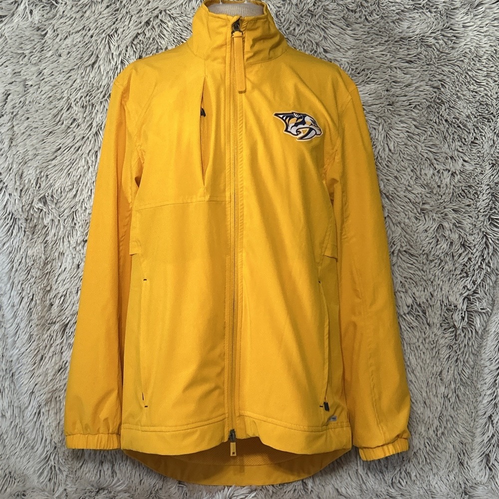NHL Fanatics Authentic Pro Gold Predators Zip Up Windbreaker Hockey Smashville S
